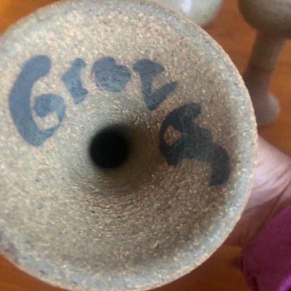 Set of 4 Artist Signed Pottery Goblets. - Picture 2 of 2